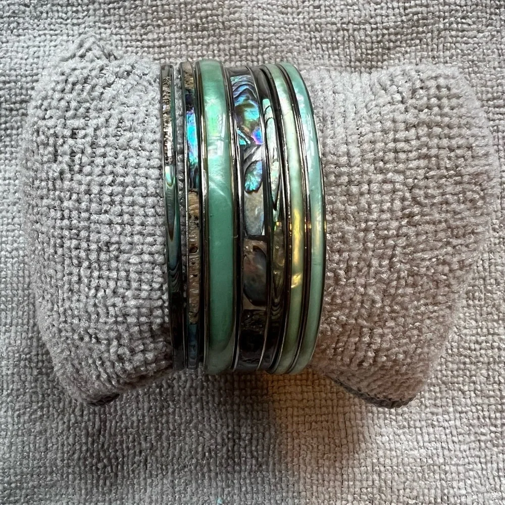 Iridescent Bracelet Stack, Very Pretty! - Picture 1 of 4